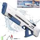 Electric Water Gun,Hand Self Integrated Automatic Water Suction Gun,Adult and Child Electric Water GunsSummer Pool Beach Outdoor Game Toys for Kids Age 8-12,4-8 (White)