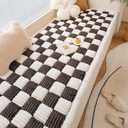 SmoBea Couch Cover for Dogs Washable, Funny Fuzzy Pet Couch Covers for Sofa, Couch Protector for Dogs Plaid Protective Couch Cover, Anti-Slip Dog Bed Sofa Cover (27.6 * 59", Black)