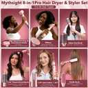 StyleVibe 8-in-1 Air Styler, Hair Dryer & Blow Dryer Brush with Travel Case - Auto Wrap Curls (L/R), Fast Drying, Thermal Round Brush for Smooth Blowouts & Frizz-Free Volume, No Heat Damage