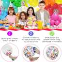 PERPAOL 146pcs Rainbow Balloon Arch Kit, 12 Assorted Multicolor Balloons for Birthday Party, Anniversary, Festival, Carnival Circus Decoration with Star Foil Confetti Balloons