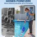 Cordless Handheld Pool Vacuum Cleaner with Telescopic Pole, 26.5 GPM Powerful Suction, Longer 1H Runtime, Portable Pool Vacuums for Above Ground/Inground Pools, Hot Tubs, Spas, Deep Blue