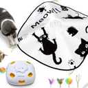ORSDA Interactive Cat Toys for Indoor Cats, 4 in 1 Automatic Kitten Toys, Rechargeable Electric Moving Ambush Feather, Hide and Seek, Chase Feather for Kitty with 5PCS DIY Replacement