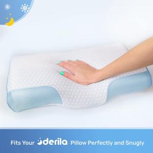Derila Standart Size Cooling Pillowcase | Optimal Temperature Control for Your Memory Foam Pillow for Perfect Sleep. Quality Material White Pillowcase ensures Anti Snore Pillows