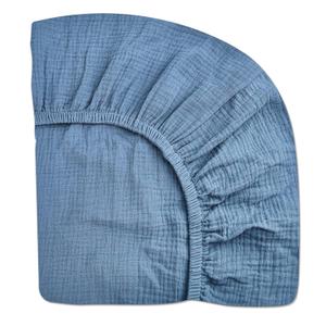 Crib Sheets for Boys Girl, Fitted Baby Toddler Bed Sheets 28" x 52", Neutral Muslin Cotton Crib Mattress Bedding Soft and Breathable Comfort(Blue)