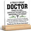 Doctor Gift Appreciation Thank You Gifts Clear Acrylic Sign Doctor's Day Birthday Retirement Gift for Doctors Decor for Home Hospital Office Table Shelf