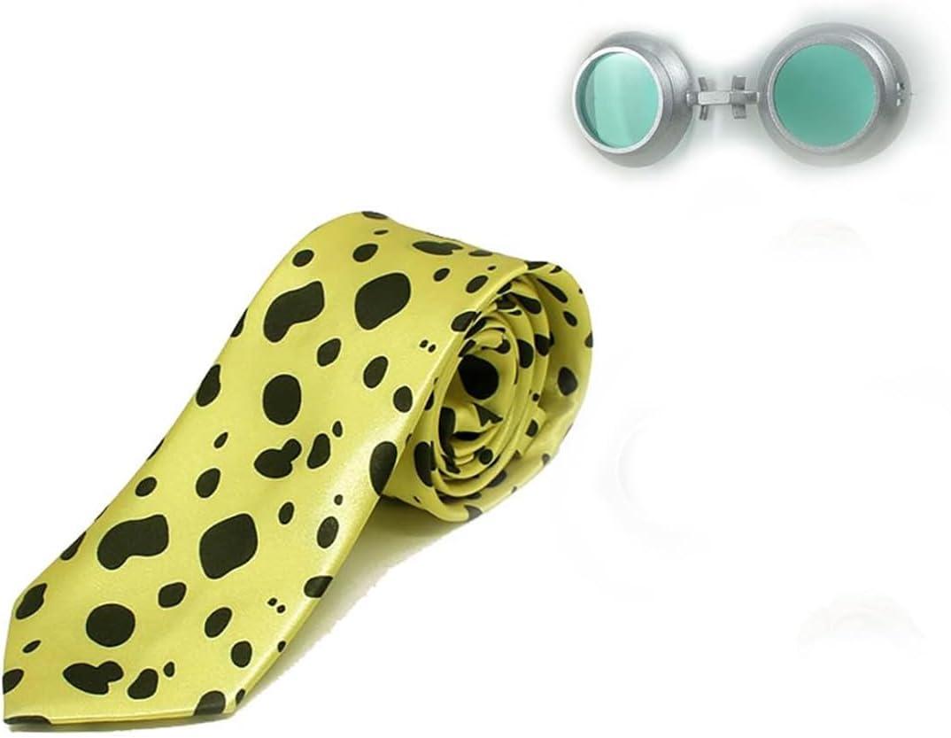 Ealipoi Kento Nanami Cosplay Tie Anime Cosplay leopard Print Tie With Glasses (Green)