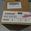 COFACE Womens Flip Flops with Comfortable Arch Support Ladies Dressy Lightweight Wedge Flip-Flops Summer Soft Yoga Mat Platform Thong Sandals for Beach, Hot Pink Size 9 (Pink)