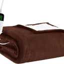 BOMOVA Heated Electric Blanket Twin - 62" x 84" Heating Blanket with 10 Heating Levels & 8 Hours Auto Off, Warm Flannel Blanket, Christmas Birthday Gifts for Women