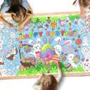 Gatherfun Easter Party Activity Poster - 31.5 x 72 Inches,Easter -Themed Party, Versatile Paper Coloring Banner/Table Cover for School Parties and Special Events Decoration