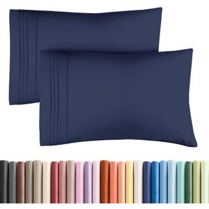 King Pillow Cases Set of 2 - Ultra Soft Hotel Quality Pillowcase Covers - Comfy, Cozy & Wrinkle Free - Shrinkage, Stain & Fade Resistant - Machine Washable Pillow Protectors - 2 Piece Set - Navy Blue
