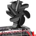 HIDALIFE Wood Stove Fan, Fireplace Heat Powered Fan with Bracket Compatible for Buddy Heater,Thermal Stove Blower for Gas Pellet Wood Burner-6 Blades