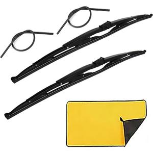 2Pcs 36" Heavy Duty Windshield Saddle Mount Wiper Blade Replacement for Motorhome Recreational Vehicle RV and Bus with 2 Rubber Refills and 1pcs Car wash towel 27mm 23mm