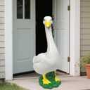 Porch Goose Garden Decor Statues - Large White Yard Goose Statue Resin Duck Sculpture 20" High Lawn Goose Front Porch Goode Home Decorations Housewarming Birthday Gifts for Mom Women