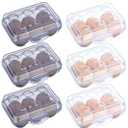 2 Pieces 2 Grid Egg Carton Camping Plastic Portable Egg Box Container for Refrigerator Storage Crisper Holder Carriage Tray