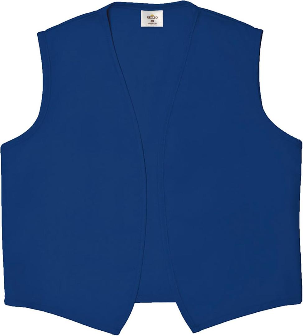 Unisex Vest No Pocket No Buttons Made in The USA (Medium, Royal Blue)