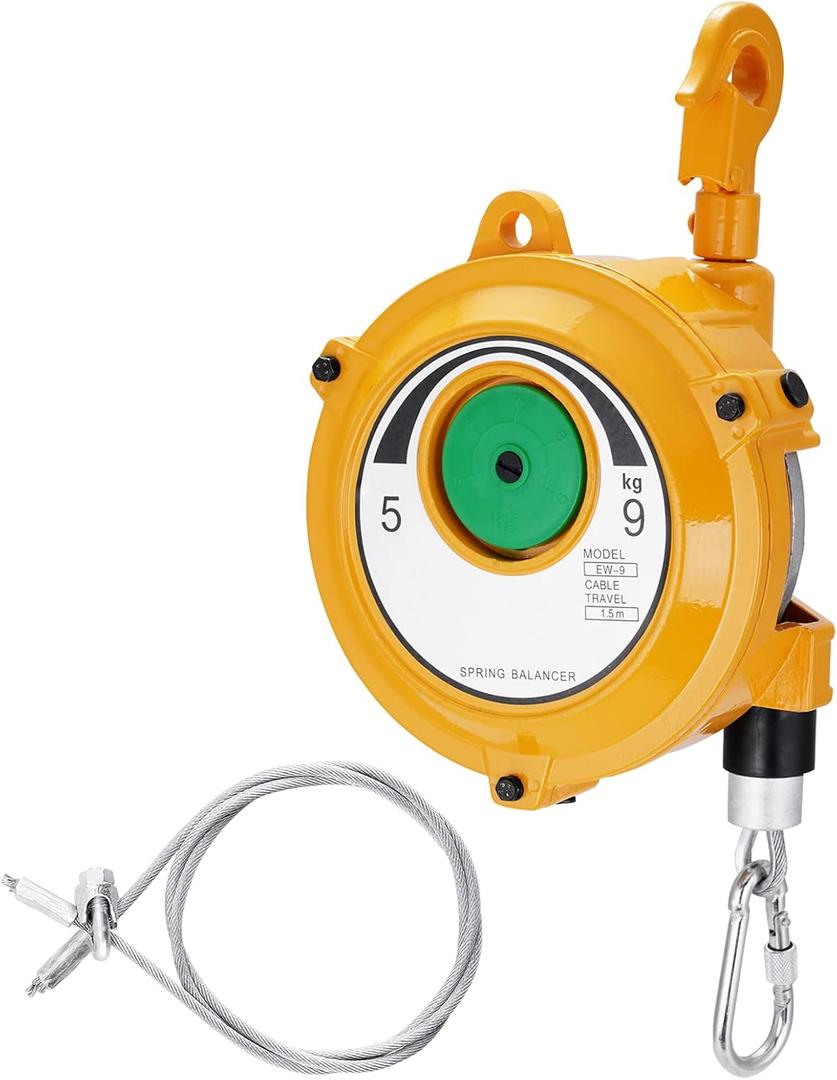 YJINGRUI Retractable Spring Balancer 5~9kg(11~20lbs) Hanging Tool Spring Balancer Balancer Retractor 1.5m Wire Rope Hanging Holding Equipment (non self-locking)