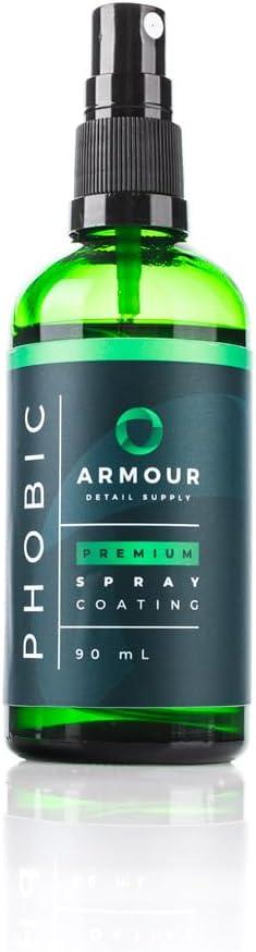 Armour Detail Supply - Phobic Spray Coating - User-Friendly Spray Ceramic Coating - Up to 2 Years of Durability; High Chemical & Damage Resistance - 90 ml