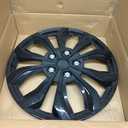 Universal Hubcaps for Steel Wheels, Snap-On Wheel Covers with Adjustable Steel Retaining Ring, Durable ABS, Patent Design (Glossy Black, 15-inch)