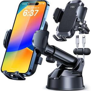 YRU [2025 Upgraded] Magnetic Phone Holder for CarPatented & Super Magnet for MagSafe Car Mount Dashboard Magnet Phone Holder Windshield Phone Stand for iPhone 16 15 14 13 12 Pro Max Samsung, Black