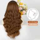 Lativ Auburn Wig with Bangs Long Wavy Ginger Wig Natural Looking Heat Resistant Synthetic Curly Full Wigs for Women Daily Use 26 Inches