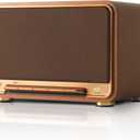 Edifier D32 Tabletop Wireless Speaker, Hi-Res Audio, LDAC, ALAC, 60W (RMS), 2.1 Acoustic Architecture, 11h Playtime, APP Control, Bluetooth 5.3, AirPlay2, USB-C and AUX Inputs, Brown