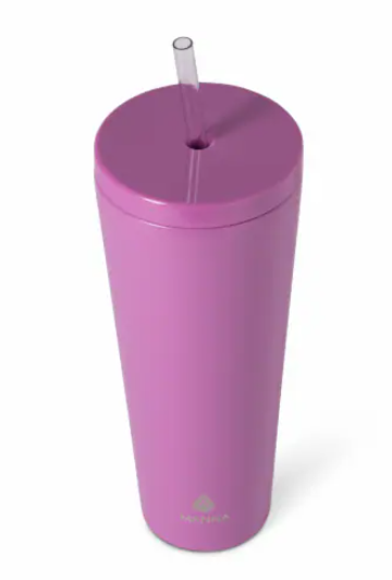 Manna Axel Tumbler & Straw 26oz Purple Stainless Steel New Cup Sealed
