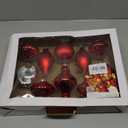10Pcs Multiple Styles Glass Christmas Ball Ornaments for Tree Decorations, Red
