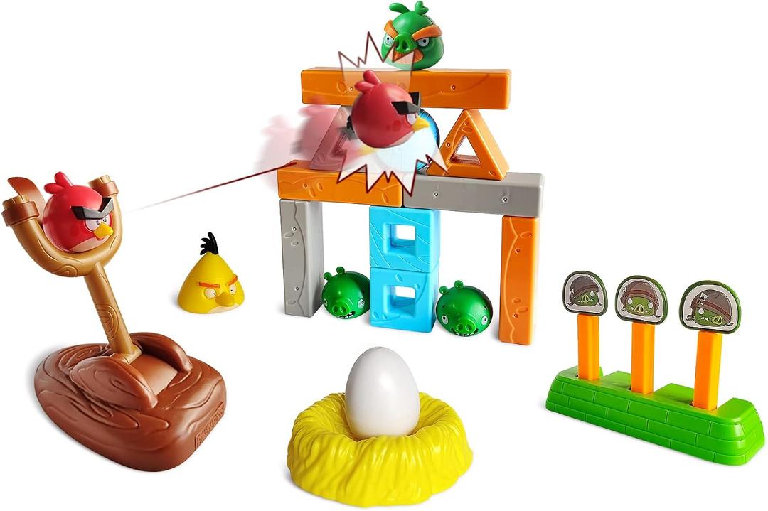 ROLOSO Angry Birds Toys Playsets Build N’ Launch Construction Brick Assembly Building Blocks Sets Pig City Strike 2 Takedown Space Planet Game Catapult Slingshot Gift Box