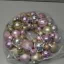 Christmas Ball Wreath 13" Xmas Wreaths Ornaments Glitter Thicken Shatterproof Garland Decoration for Door Wall Mantel Holiday Party Decor, Champagne Gold & Pink