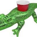 GoFloats Inflatable Pool and Hot Tub Drink Holders (3 Pack) (Choose - Unicorn, Flamingo, Palm Tree and More) (Gator)