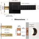 Probrico Matt Black Passage Interior Door Handle Without Keys, Square Heavy Duty Knobs for Hall and Closet Doors, Non-Slip Grip Levers for Right/Left Handed Doors, 10 Pack