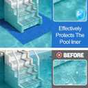 PAMASE Pool Ladder Mat for Above Ground Pools, 45" x 45" | Non-Slip Textured Swimming Pool Step Pad, Vinyl Liner Protector, for Steps and Stairs, Easy to Trim