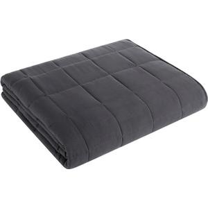 Weighted Blanket 30lbs 88x104 Cooling Breathable Heavy Blanket with Glass Beads for Adult All-Season (01-dark Grey)