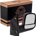 Brock 1333-7301R Passenger Side Right Standard Type Manual Door Mirror Textured Black With Dual Glass Compatible With 2003-2024 Chevrolet Express 2003-2024 GMC Savana