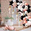 3 PACKS Cheerland Boho Party Decorations Rose Gold Black Balloon Kit Bohemian Birthday Decorations Cresent Moon Garlands Boho Theme Party Backdrop Halloween Party Decor