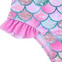 Vieille Toddler Girls Swimsuits Ruffle Bathing Suits One Piece Swimwear 2-6T (Pink Mermaid)