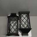 Homemory Solar Lanterns Outdoor Waterproof Hanging with Flickering Flameless Candles, 2 Pack 13'' Garden Outdoor Lantern Decorative for Patio Front Porch Backyard Balcony Cabin Outside Table(Black)