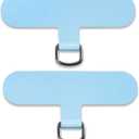 5 x TACOMEGE Phone Tether Tab for iPhone, Cell Phone Lanyard Patch, Phone Strap Replacement Part for All Full Phone Cases (Light Blue)