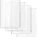 4 Pack A5 Clear Cover, Transparent A5 Jelly Planner Cover Waterproof Notebook Cover Plastic Sleeves Slip on Book Covers for Journal Weeks Planners and Books