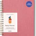 Anecdote Planner 2025 (8.5" x 10") Spiral Yearly Planner - 2025 Planner Weekly and Daily - Features a Library Buckram Cover, Brass and A4 Size Bleed-Resistant Paper - Organize All 52 Weeks. Start Anytime  Blossom