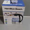 Hamilton Beach Glass Electric Tea Kettle, Water Boiler & Heater, 1 Liter, 1500 Watts for Fast Boiling, BPA Free, Cordless Serving, Auto-Shutoff & Boil-Dry Protection, Soft Blue LED (40930)