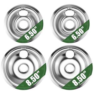 Silver G-E Electric Stove Drip Pans GE68C G-E Range Drip Pans Bowls-4 Packs 2 X 6" and 2 X 8", Burner Drip Pans Compatible for G-E Stove Drip Pans and Hot-Point etc Electric Ranges by MIFLUS