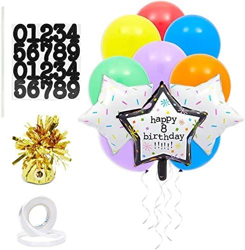 Sparkle and Bash Customizable Happy Birthday Foil Star and Latex Balloons for Decor (43 Pieces)