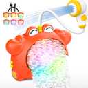 Red Crab Bath Toys for Kids 1-3 & Babies 6-12 Months, Baby Bath Shower Head, Rechargeable Light Up Bubble Machine with Music, Birthday for Toddler Girls Boys (Bathtub Use)