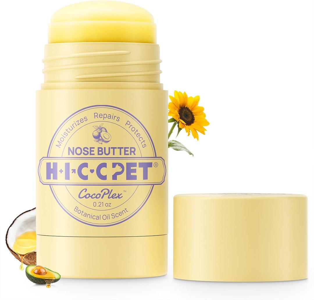 HICC PET Nose Balm for Dog & Cat - Moisturizes Repairs Soothes Dry/Cracked Nose - Dogs Snout Soother with Fermented Coconut Oil, Dog Nose Butter Daily Care & Protection - All Natural & Lick Safe (4)