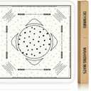 2 x Deyimmei Neoprene Mahjong Mat for Table 31.5"x31.5" - Non-Slip, Noise Reduction Cover with Storage Pockets, American Rules & Crease-Free Rolled Shipping (Polka Dot Play)