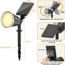 Solar Spot Lights Outdoor Waterproof: 1000LM Big Adjustable Spotlight - 2-in-1 15Hrs+ Long Lasting Spot Light - Solar Powered Spotlights Landscape Lighting for Garden, Yard, Tree, Flag, Wall, Pathway