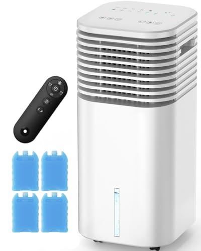 FANCOLE Windowless Portable Air Conditioners with 4Modes & 3Speeds, 15H Timer for Smart Auto-off, 2Gal Tank for 20H Cooling, Evaporative Air Cooler 17 FT Remote, 120° Swing Swamp Cooler No Hose Needed