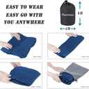 Inflatable Foot Rest Pillow for Travel, Adjustable Height Airplane Foot Cushion for Long Flights, Portable Comfort Footrest for Car, Office and Travel (Gray) (Black)
