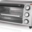 BLACK+DECKER 4-Slice Toaster Oven, Even Toast Technology, Fits a 9" Pizza, Black